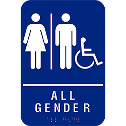 6" x 9" ALL GENDER SIGN RAISED BRAILLE