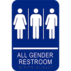6" x 9" ALL GENDER RESTROOM SIGN RAISED BRAILLE
