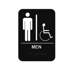 6" X 9" MEN RESTROOM SIGN WITH BRAILLE