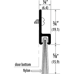Cal Royal Nylon Brush Door Sweep 