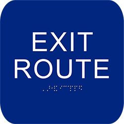 CAEXRT4534 EXIT ROUTE, PICTOGRAM, BRAILLE, 6x6 - Cal Royal Hardware