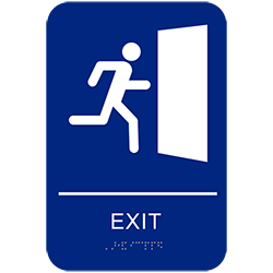 CAEXT69 EXIT, WITH BRAILLE, TEXT 6" X 9” - Cal Royal Hardware
