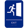 EXIT, WITH BRAILLE, TEXT 6" X