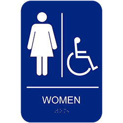 CAWH69 WOMEN HANDICAP SIGN, WITH BRAILLE - Cal Royal Hardware