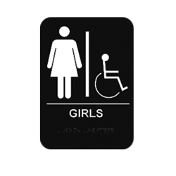 GIRH68 RAISED HANDICAP GIRLS, ADA SIGN - Cal Royal Hardware