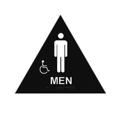 MHS6A MEN SIGN RAISED & BRAILLE