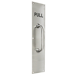 PULL00 Engraved Stainless Steel Pull Plates (Ellipse Pull Bar) - Cal Royal Hardware