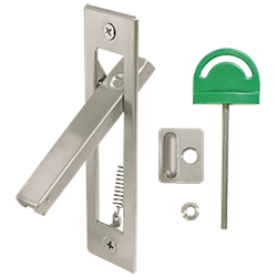 Flip Privacy Sliding Door Lock with Strike Plate and Emergency Key