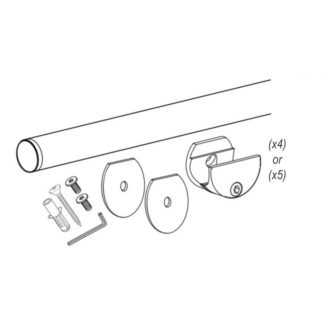SLIDING ROD WITH ACCESSORIES